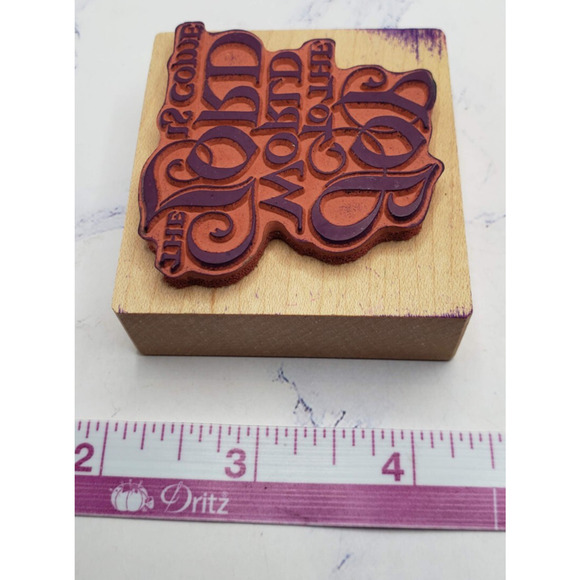 PSX Joy To the World Fancy Script F2325 Wood Mounted Rubber Stamp - Picture 7 of 7